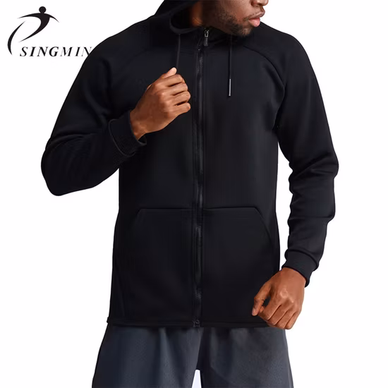 格安カスタムフィットネスフードスウェットシャツスポーツウェアメンズプルオーバー